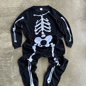 Black Skeleton Print Jumpsuit